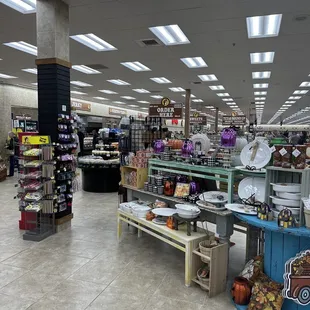 a wide view of a grocery store