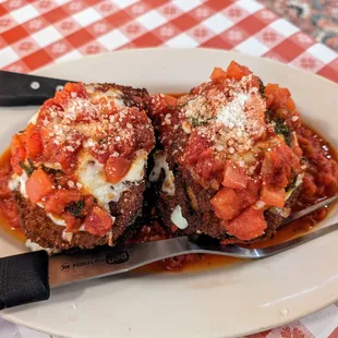 Eggplant Parmigiana. Small. $36.00.