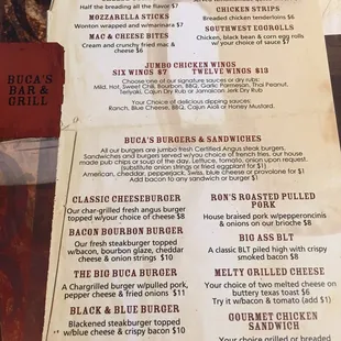 menu