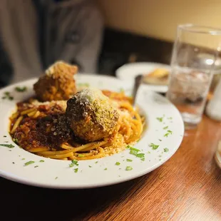 Pasta and meatballs