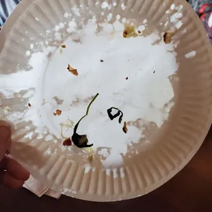 This is the paper plates they gave use. Could of at least doubled up, honestly thought my plate was going to rip.