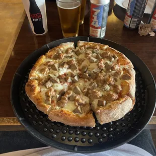 Delicious Lasagna Pizza &amp; Ice Cold Bomb Craft Beer