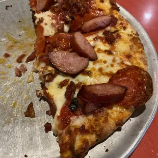 a half eaten pizza
