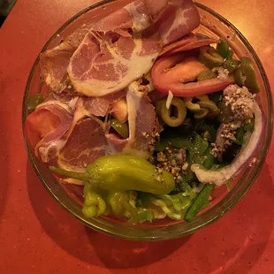 Antipasto Salad: look at that meat! Not just any old salami.