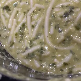 Watery pesto pasta