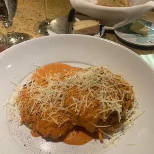 Chicken Parm was delicious. I wanted them to do a pink sauce. They did it without a problem