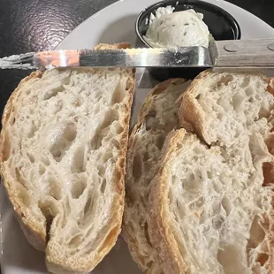 Bread and garlic butter.