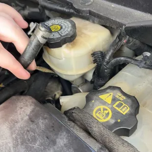 Antifreeze reservoir overflow broke the hose clean off due to fluctuating weather in Omaha this winter.