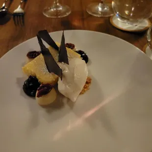 a dessert on a white plate