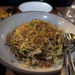 Spaghetti with Brussels sprouts