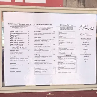 Menu as of 7-22-23