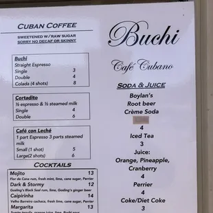 Drink Menu