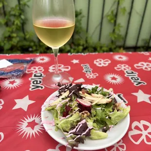 Salad, Riesling.