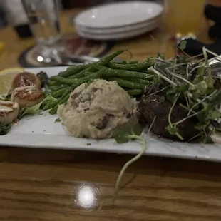 Steak and scallops