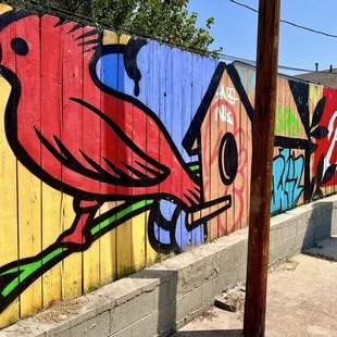 Stella &amp; Buck Atom! Fun stop on a walking tour of Tulsa's The Pearl District. August 2024