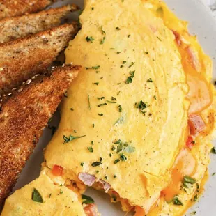 omelet and toast
