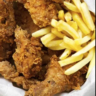 fried chicken and french fries