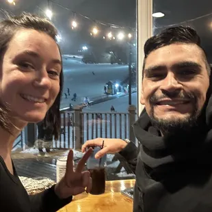 Enjoying a bite to eat in the eatery lodge