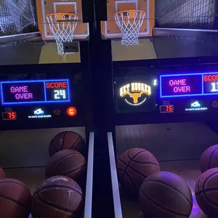 It's about $5 for 5 rounds on balling per court