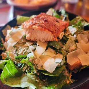 Caesar salad + salmon