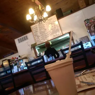 Diner counter and menu