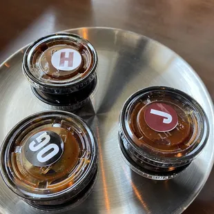 Three types of bbq sauce