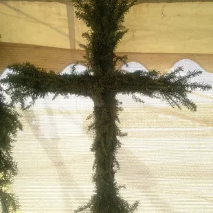 Fresh handmade Cross wreath