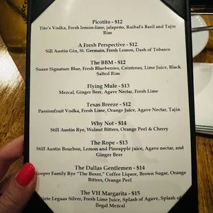 Cocktail Menu