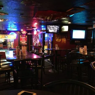 a bar with neon lights