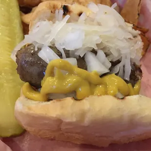 Brat with chips - another great tasting find!