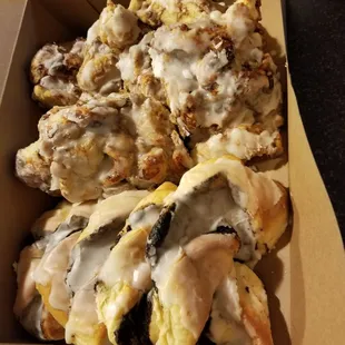 12 delightful and yummy pastries, 5 poppyseed, 7 raisin nut things