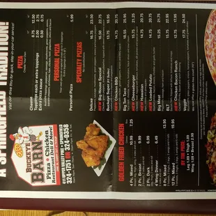 Menu side 1