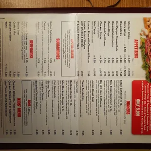 Menu side 2