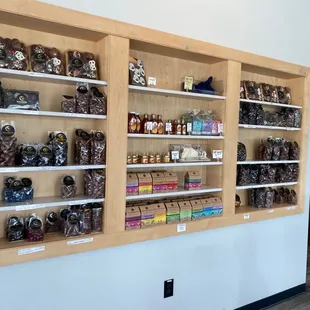 Huge assortment of homemade chocolate.