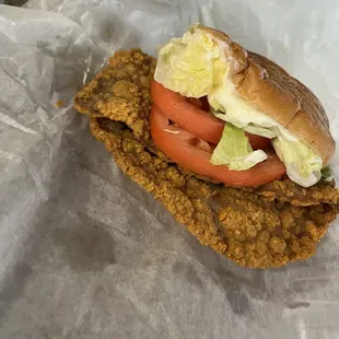 Pork tenderloin sandwich