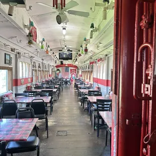 Inside train car