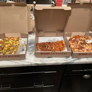 four different pizzas