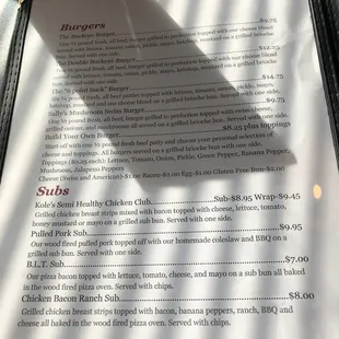 the menu