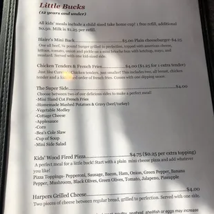 the menu