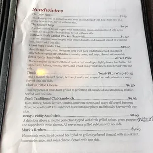 menu
