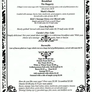 menu