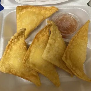 Crab Rangoon was cooked perfectly with the perfect amount of cream cheese.