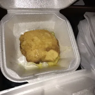 the inside of a takeout container