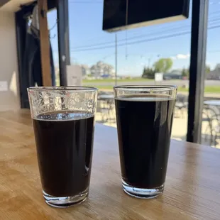 Brewed here!!  I tried the Vanilla Millers port with  a shot of  root beer also made here.