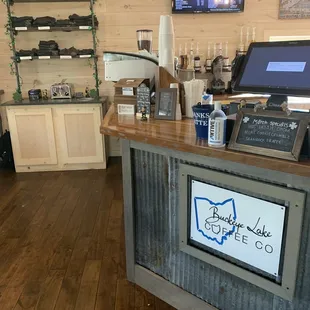 the counter and bar