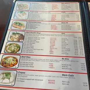 menu