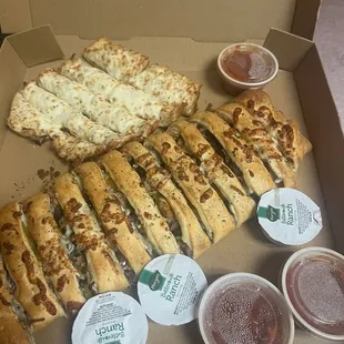 House Stromboli with garlic bread