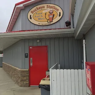 the front of the building