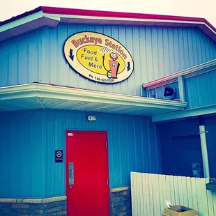 the front of the building