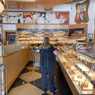 a woman in a bakery